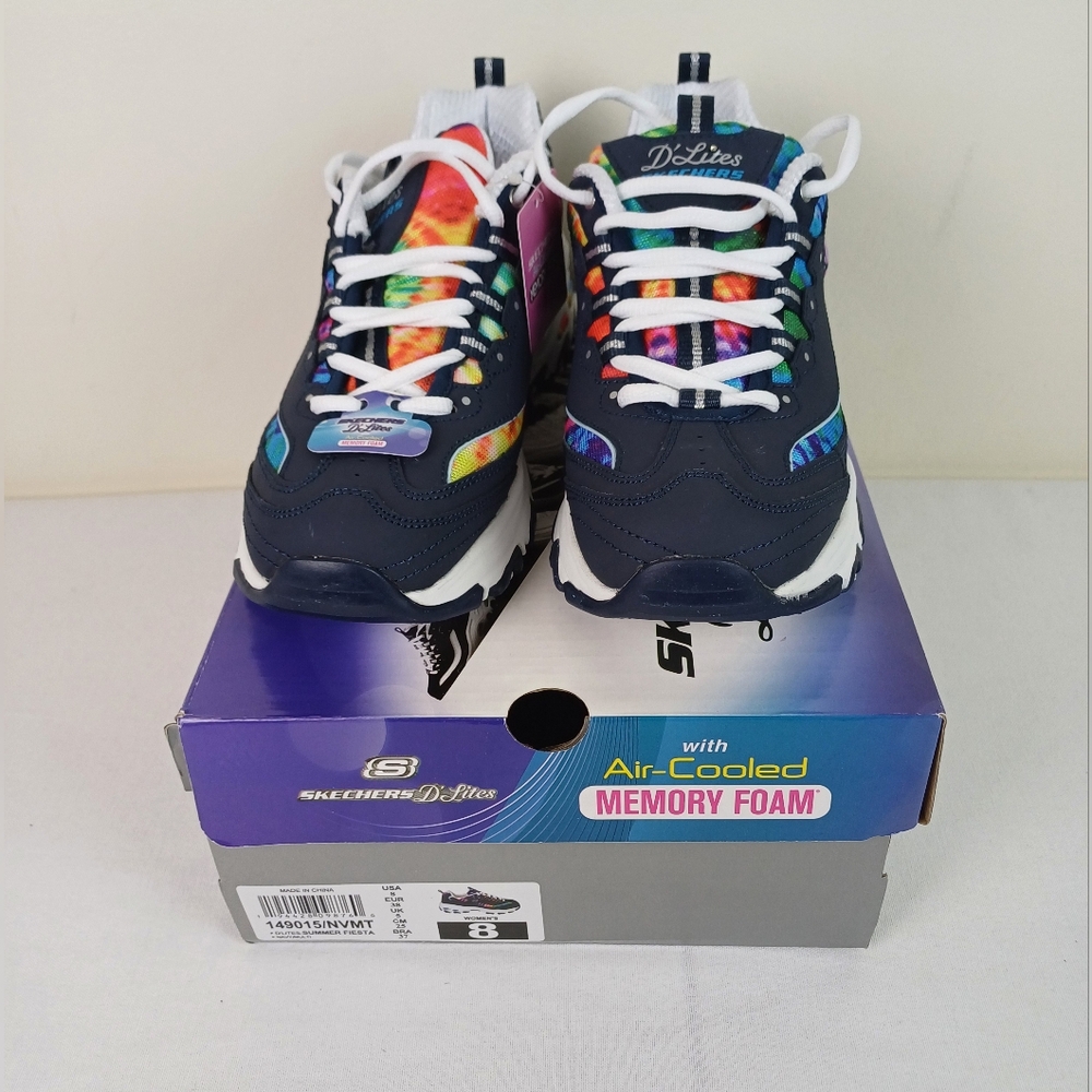 Skechers D'Lites Women's Sneakers Memory Foam Air Cooled  NWT Multicolors US 8